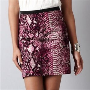 LOFT Purple Snake Print Skirt Petites